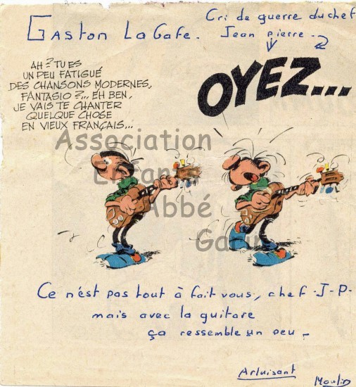 N174 Tamié carte offerte par les enfants pour le départ Jean Pierre éducateur